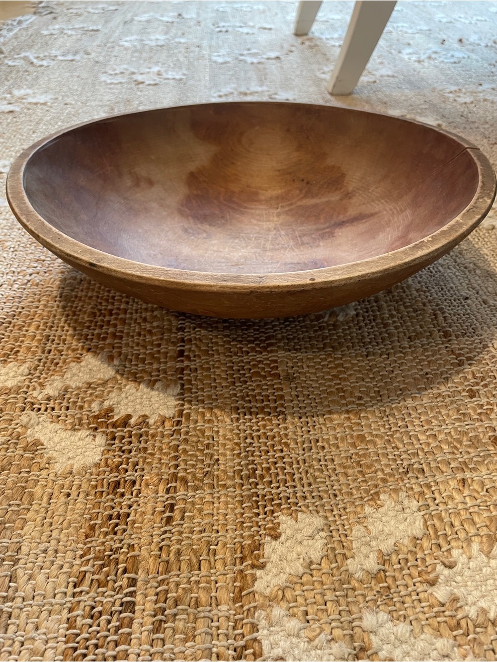 vintage Primitive hand-turned wooden dough bowl 12 Inch